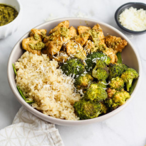 Chicken Pesto with Cauliflower Rice