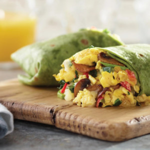 Spinach Mushroom Breakfast Wrap