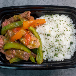 Steak and Chicken Fajitas with Cauliflower Rice
