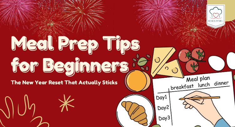 Simple, organized meal prep containers designed for beginners, featuring balanced portions of protein, vegetables, and grains for easy healthy eating.